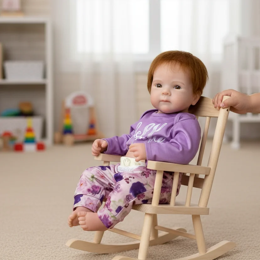 Verwurzeltes Mohair, 45 cm, bemalt, Bettie, massives Silikon, wiedergeborene Mädchenpuppe mit offenem Mund, waschbare Bebe-Puppe, wiedergeborenes Tam Silikonbaby