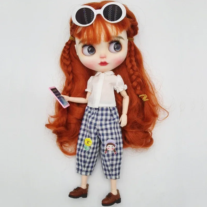 Blythe Doll Clothes White Shirt Casual Pants for Blyth Azone Boots OB22 OB24 Doll Clothes Outfits