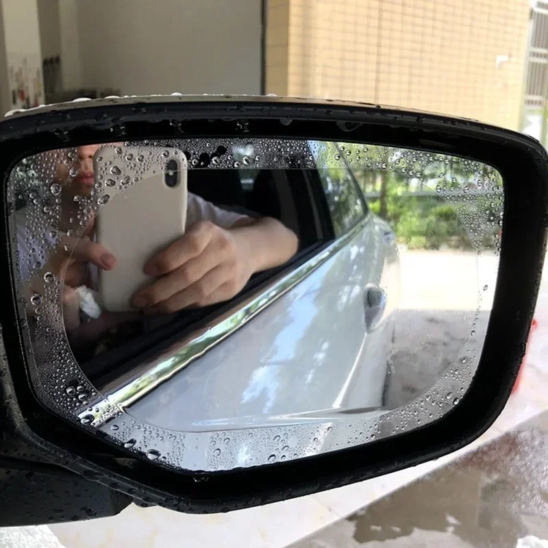 2Pc Car Rearview Mirror Rainproof Film Side Window High-definition Water Repellent Film Reverse Mirror Full Screen Anti Fog Nano