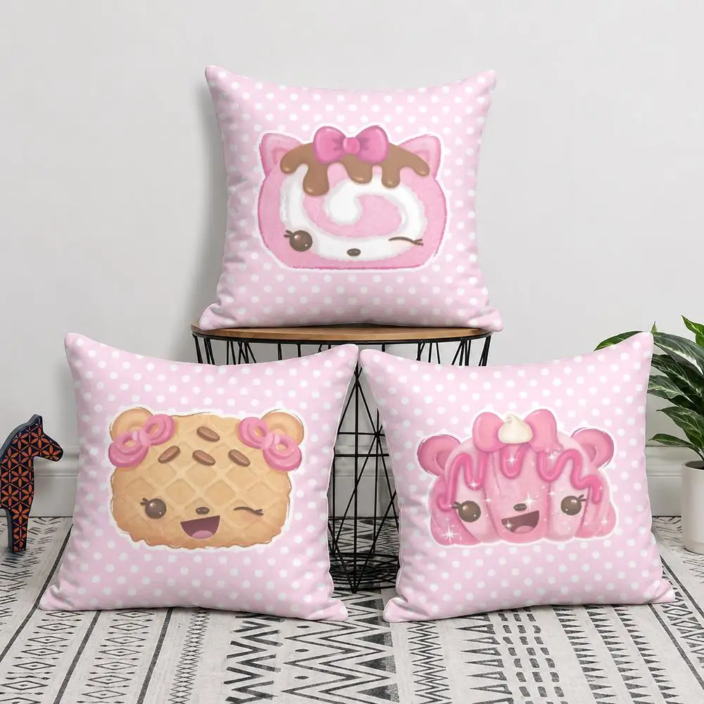 Num Noms CUTE Cushion Cover Silky Short Plush Invisible Zipper Dustproof Sofa Pillow Case For Home Decor