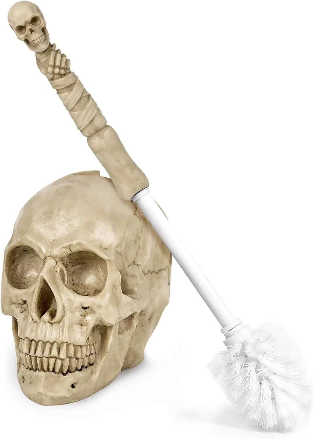 

Toilet Brush and Holder Set for Bathroom,SkulldugSkeleton Gothic Bathroom Decor Toilet Bowl Brush Set