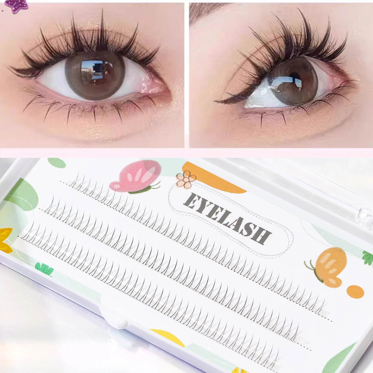 120 V Cat Ears False Eyelashes Cartoon Eye False Eyelashes Single Tuft Of Eyelashes