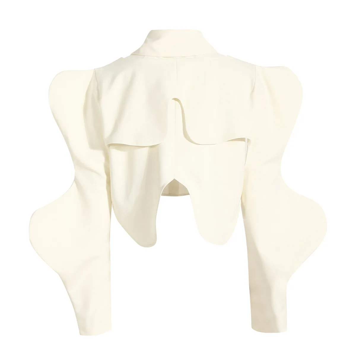 ส่วนบุคคลของผู้หญิงชุดสองชิ้นเสื้อเชิ้ตแขนสั้นกลีบเสื้อกั๊กและผ้าคลุมไหล่แขนยาวออกแบบชุดสีขาวและสีดํา