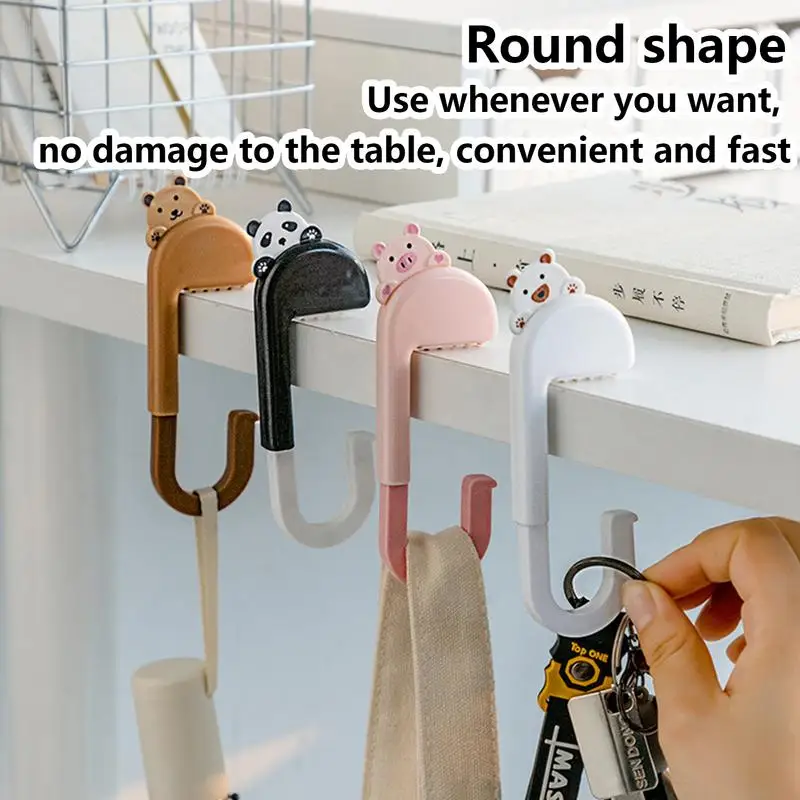 Bag Hook For Desk No Drill Backpack Hanger Purse Hook Holder Foldable Desk Schoolbag Hook Table Side Hook For Home School