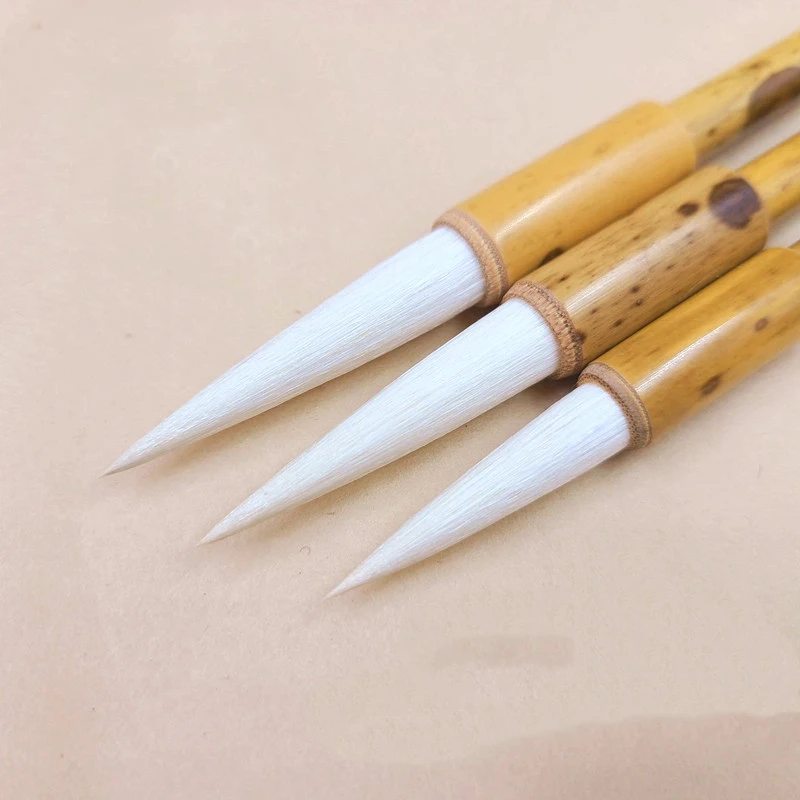 Reinforced Woolen Hair Calligraphy Brush Set Long Hair Seal Running Cursive Script Writing Brush Professional Ink Painting Brush