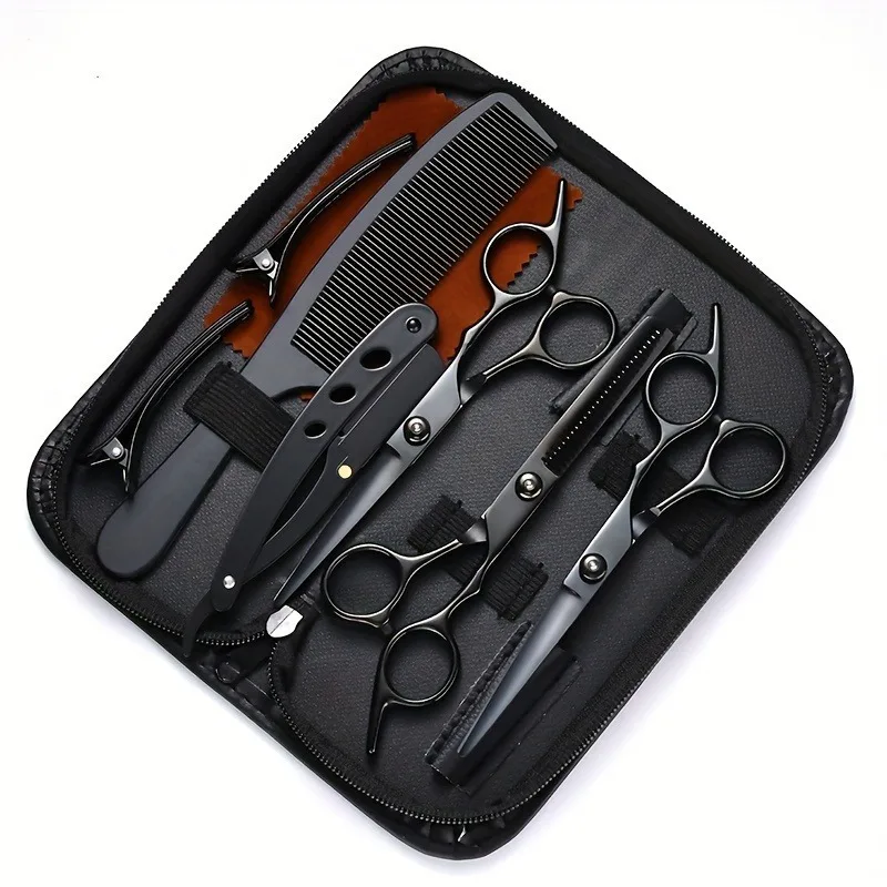 

Stainless Steel Hair Scissors Set - Professional Thinning & Texturing Shears, Layered Hair Cutting Tools for Home Barber Kit