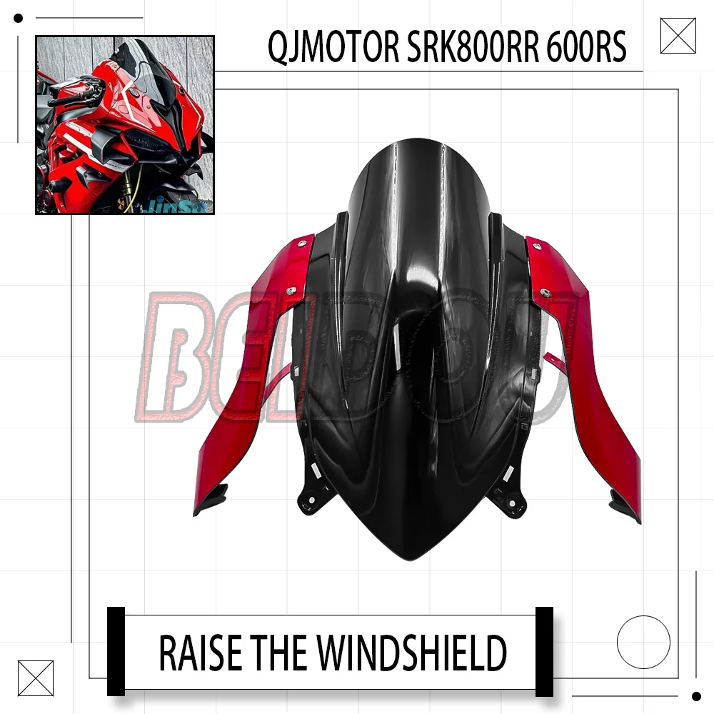 

New For QJMotor SRK800RR SRK800 RR SRK 800 RR SRK600RS SRK 600 SR Integrated Extended Hood Competition Heightened Windshield