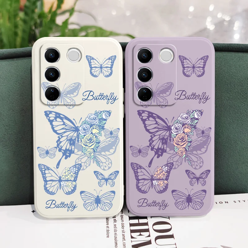 Half Rose Phone Case For VIVO V30 V29 V29E V27 V27E V25 V25E V23 V23E V21 V20 Y20 Y12 Y21 Y22 Y50 Y35 Y76 Y36 Pro 4G 5G