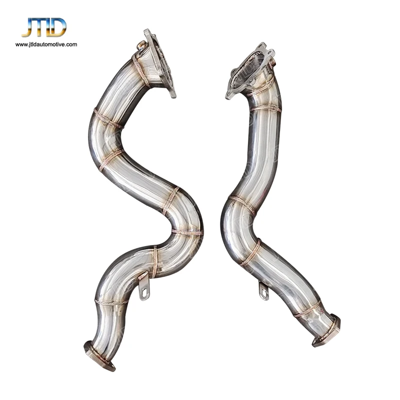 JTLD Steel Stainless Downpipe turbo exhaust manifold for Audi S6, S7, RS6, RS7, A8, S8 C7 4.0 T