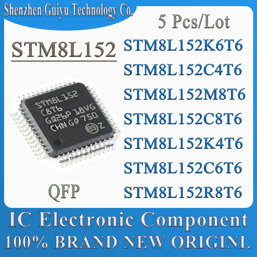 STM8L152K6T6 STM8L152C4T6 STM8L152M8T6 STM8L152C8T6 STM8L152K4T6 STM8L152C6T6 STM8L152R8T6 STM8L152 STM8L STM8L QFP IC MCU Chip