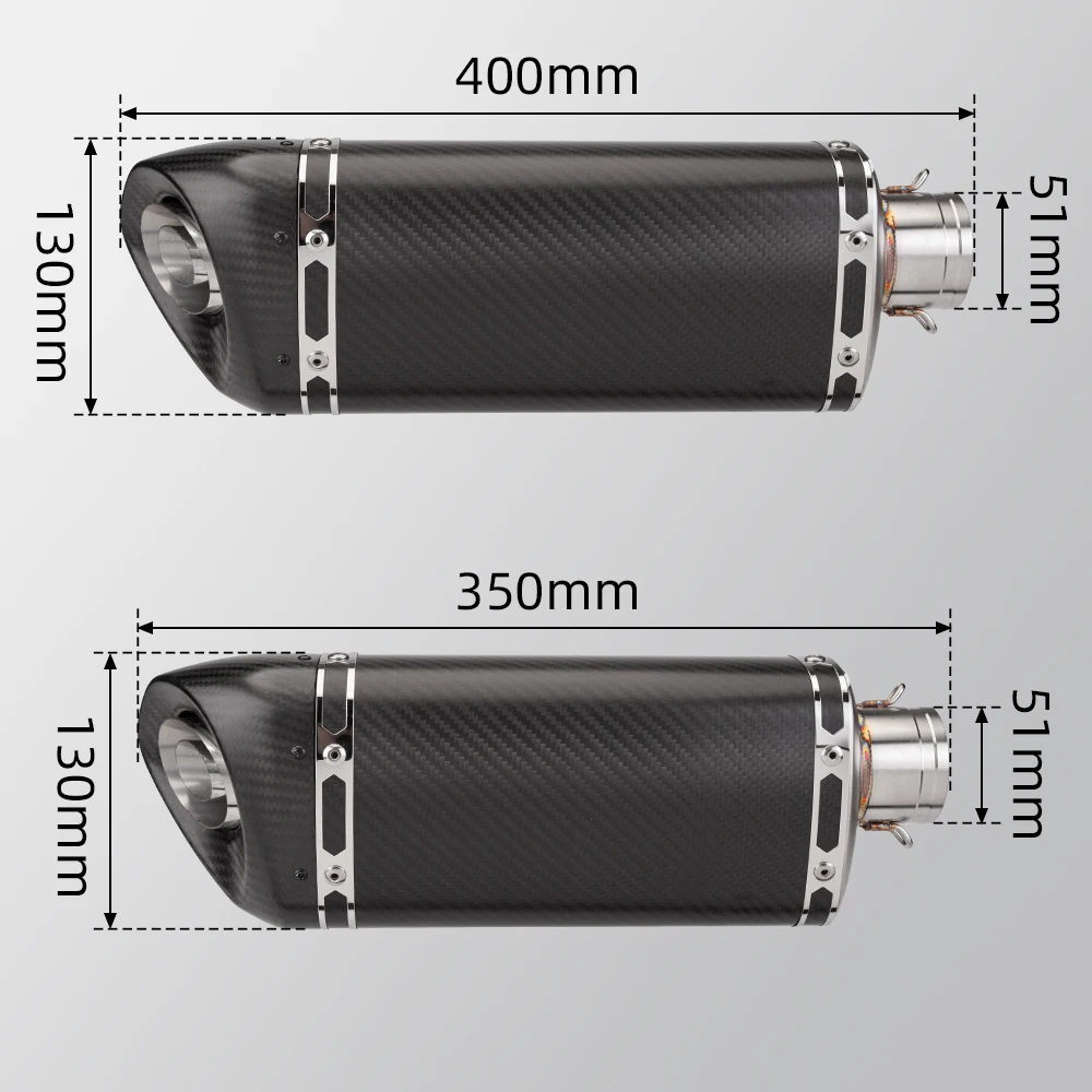 

For GSX250R 450SR MT03 NINJA650 CB1000R Motorcycle Exhaust Universal Tail Pipe Oblique Triangle 51MM Muffler With DB Killer