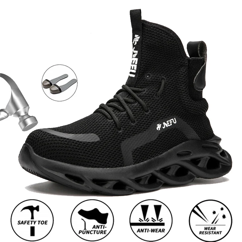 Safety Work Boots Shoes For Men Indestructible Steel Toe Cap Shoes All Season Working Boots Security Work Shoes