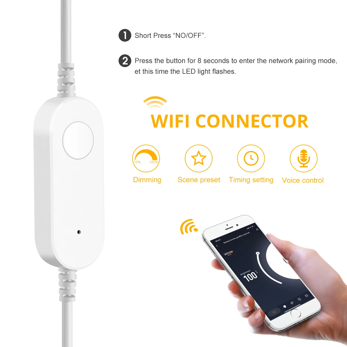 DC 5V WIFI Alexa Control DC Ciepła/Biała Taśma LED COB USB Tuya APP Podświetlenie TV Dekoracja pokoju Taśma LED Dioda Elastyczna Wstążka