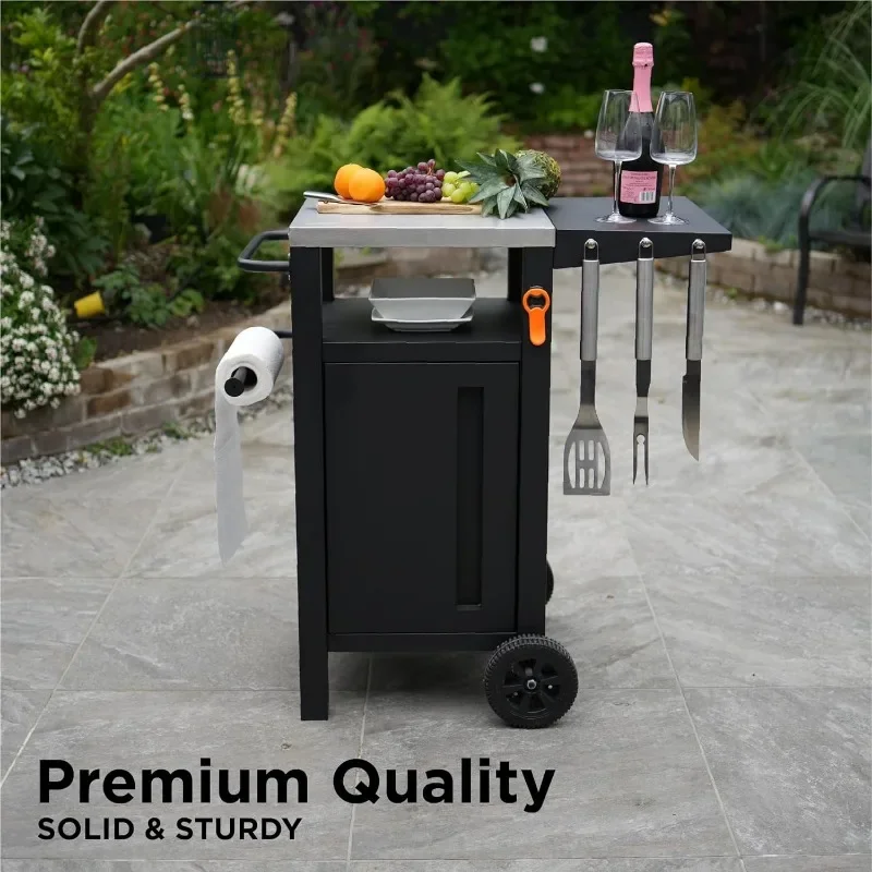 Grill Cart Outdoor with Storage with Wheels - Modular Grill Table of Outside BBQ, Blackstone Griddle 17