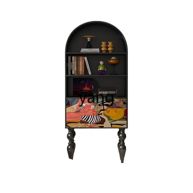 

LH retro tall bookshelf storage bookcase living room integrated wall storage decorative cabinet