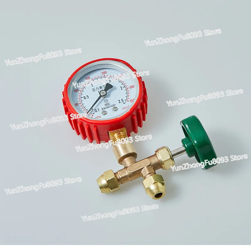 Air Conditioner Pressure Fluorine Gauge 25kg 2.5MPA Metric Head Liquid Gauge Refrigeration Tool