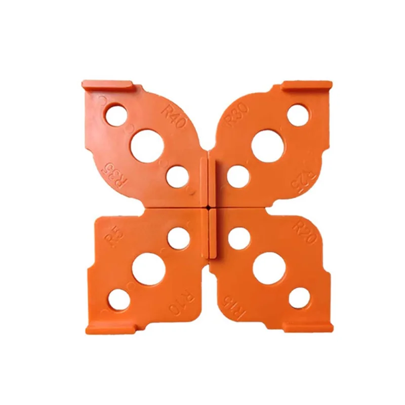 A64Z 4PCS Half Fillet Positioner Rounded Corners Radius Jig Router Bit Template Tool Forwoodworking Locator Corner Template
