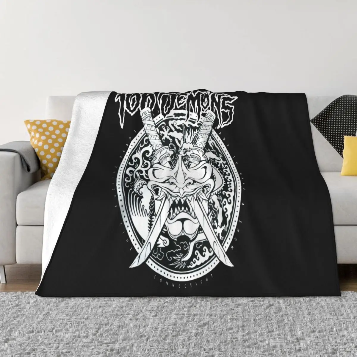 New Popular 100 Demons Hardcore Punk Band Men Men Gift Summer Music Cartoon Character Womens Tops Top Children Throw Blanket