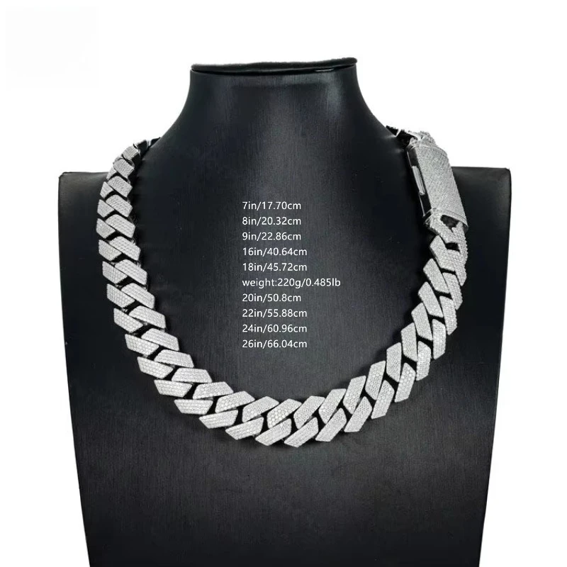 4row 20mm Street Cultureexclusive Hiphop Cuban Chain,fully Encrusted with Sparkling Diamonds,gift Box Packaging Best for Gifting