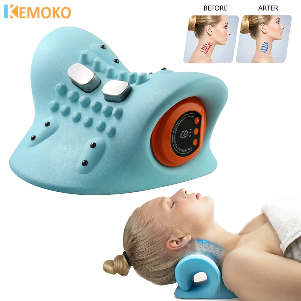 Electric Neck Massager USB Infrared Heating Airbag Neck Traction Vibration Shoulder Cervical Spine Shoulder Support Relax