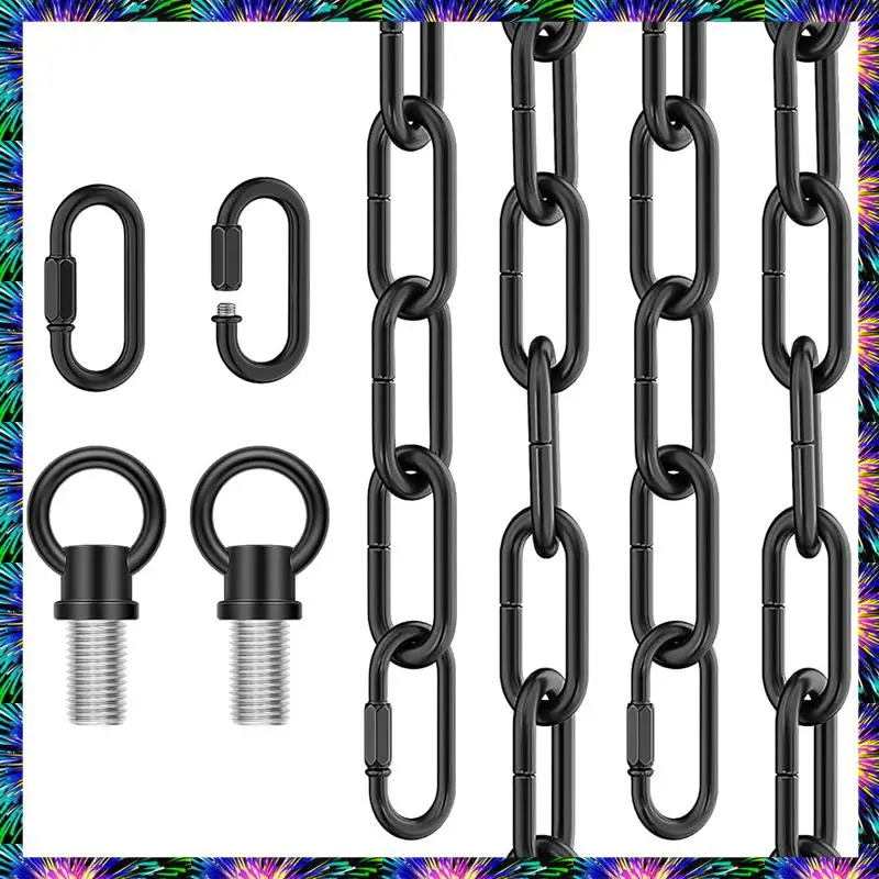 

ZIZI 10 Feet Industrial Black Light Fixture Chain, Adjustable Extension Chain With Connection Locks For Light Fixture