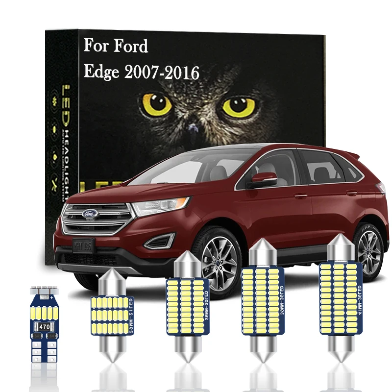 

12pcs Canbus LED Interior Light For Ford Edge 2007 2008 2009 2010 2011 2012 2013 2014 2015 2016 Accessories T10 Festoons