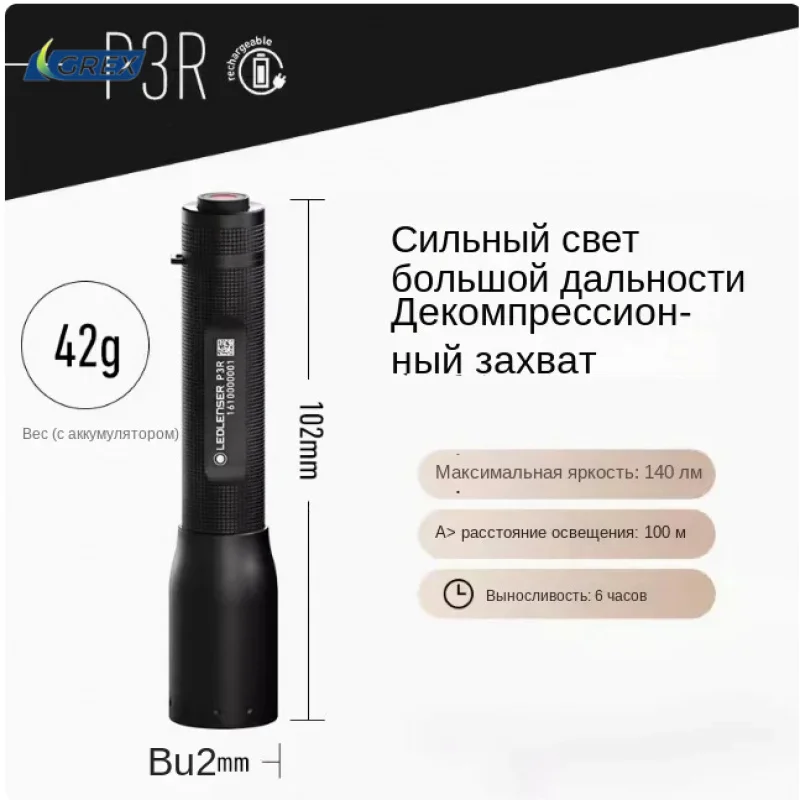 LED LENSER P3 CORE Taschenlampe (90 Lumen) P3AFS P3R wiederaufladbare Schlüsselanhänger-Taschenlampe 2025, 200 Lumen