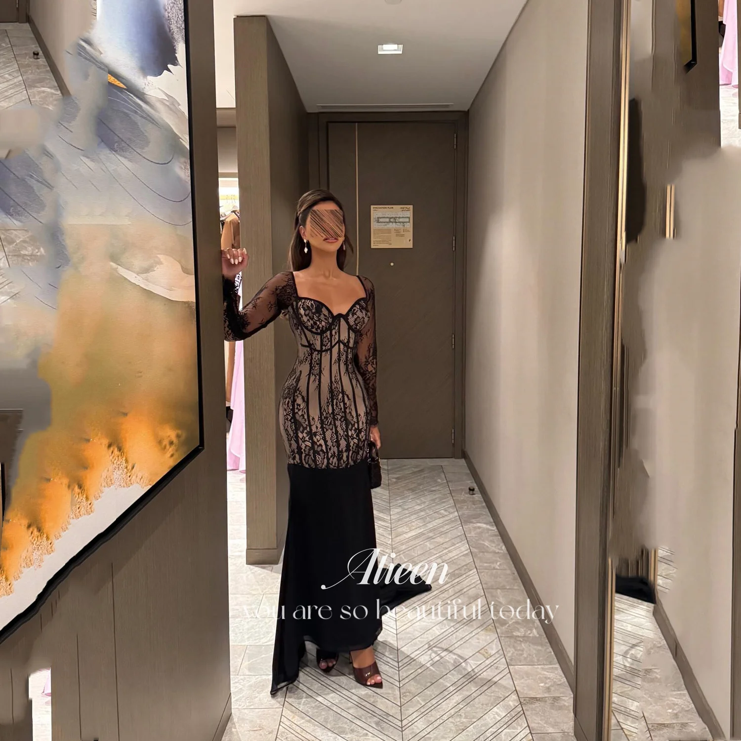 

Aileen Elegant Party Dresses 2025 Индивидуальное женское вечернее платье فساتين سهرة Lace Vestidos De Festa Black Mermaid Prom Womens