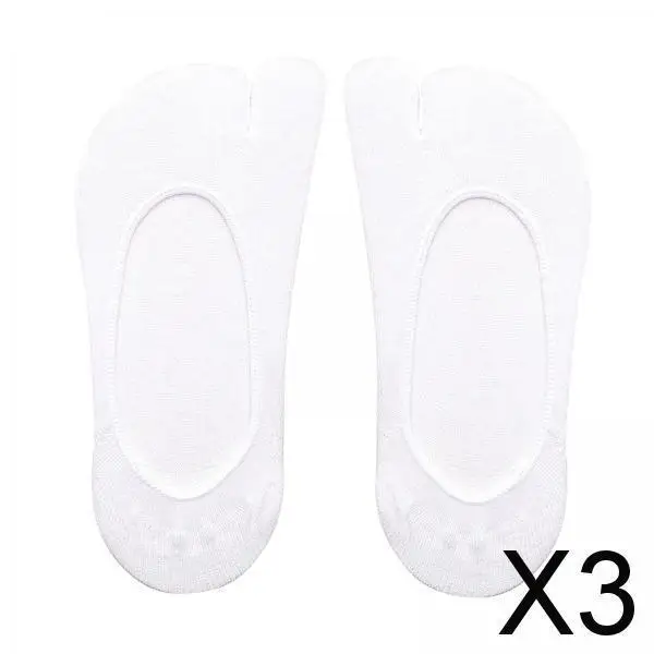 

Cotton Women Socks Low Cut Invisible Two Toe Flip Flop Socks Comfy Breathable Non Slip Hosiery for Sneaker Boat Shoes