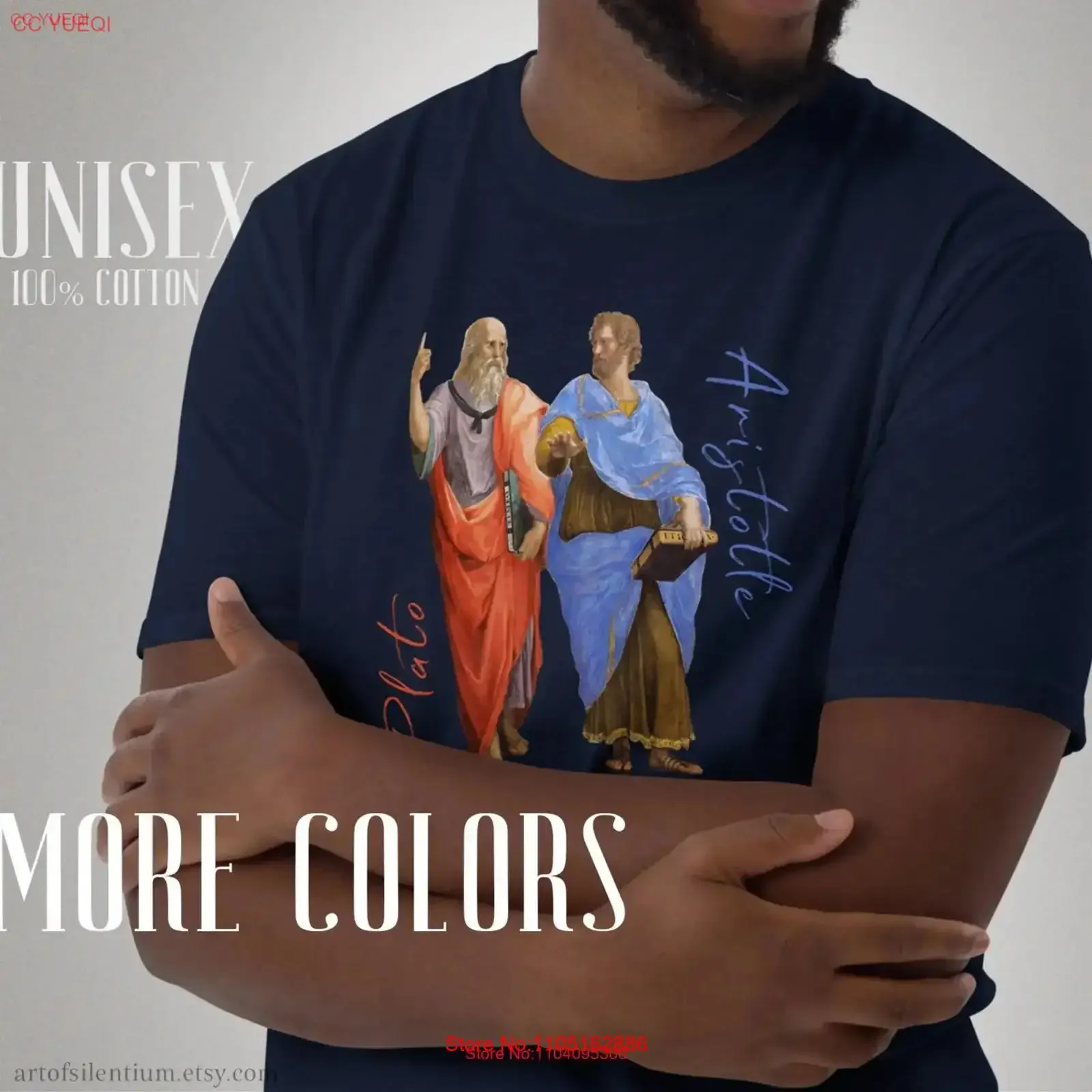 

Aristotle T Shirt Plato Philosophy Raphael Art for grandpa History vintage Washed Casual Stylish fashion designer clothes Soft