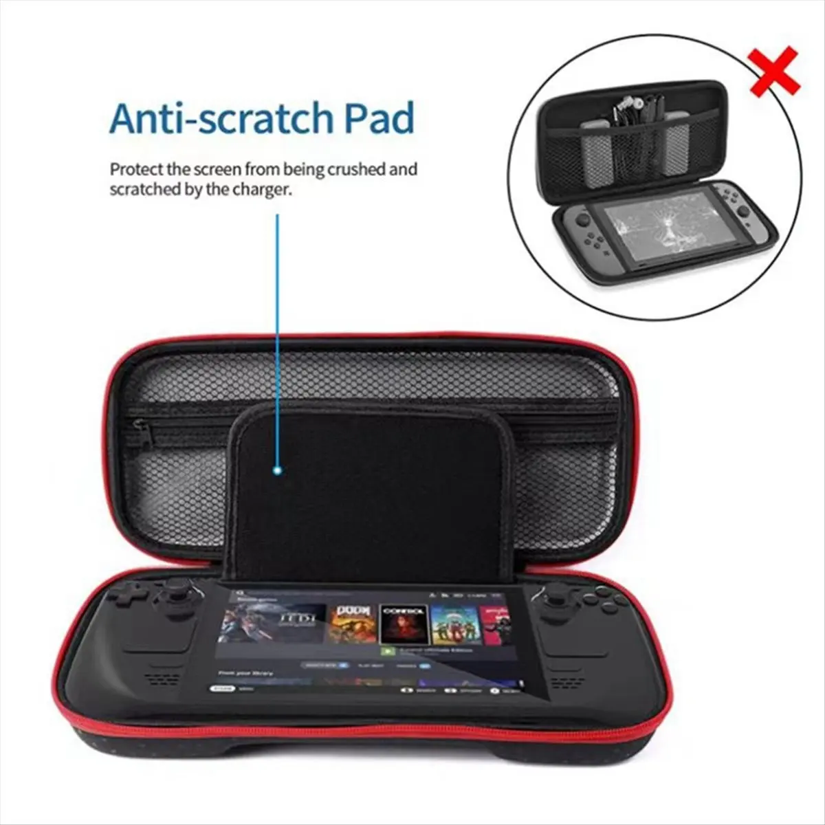 Portable Carrying Case for , Shockproof Hard Travel Protective Case for Console and Games Accessori - view 4
