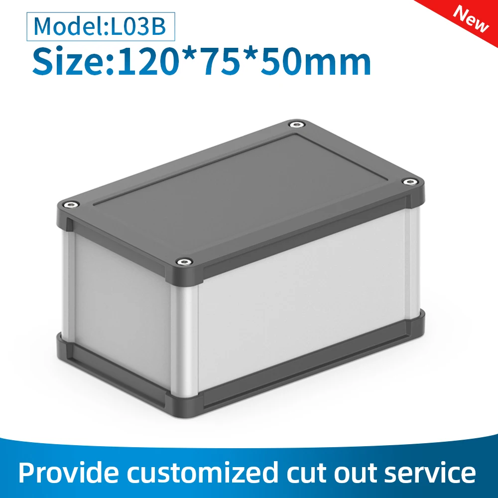 Outdoor Waterproof Electric Box IP68 Power Atlectric Mounting Housing Plastic Cover Aluminium Project Enclosure L03B 120*75mm