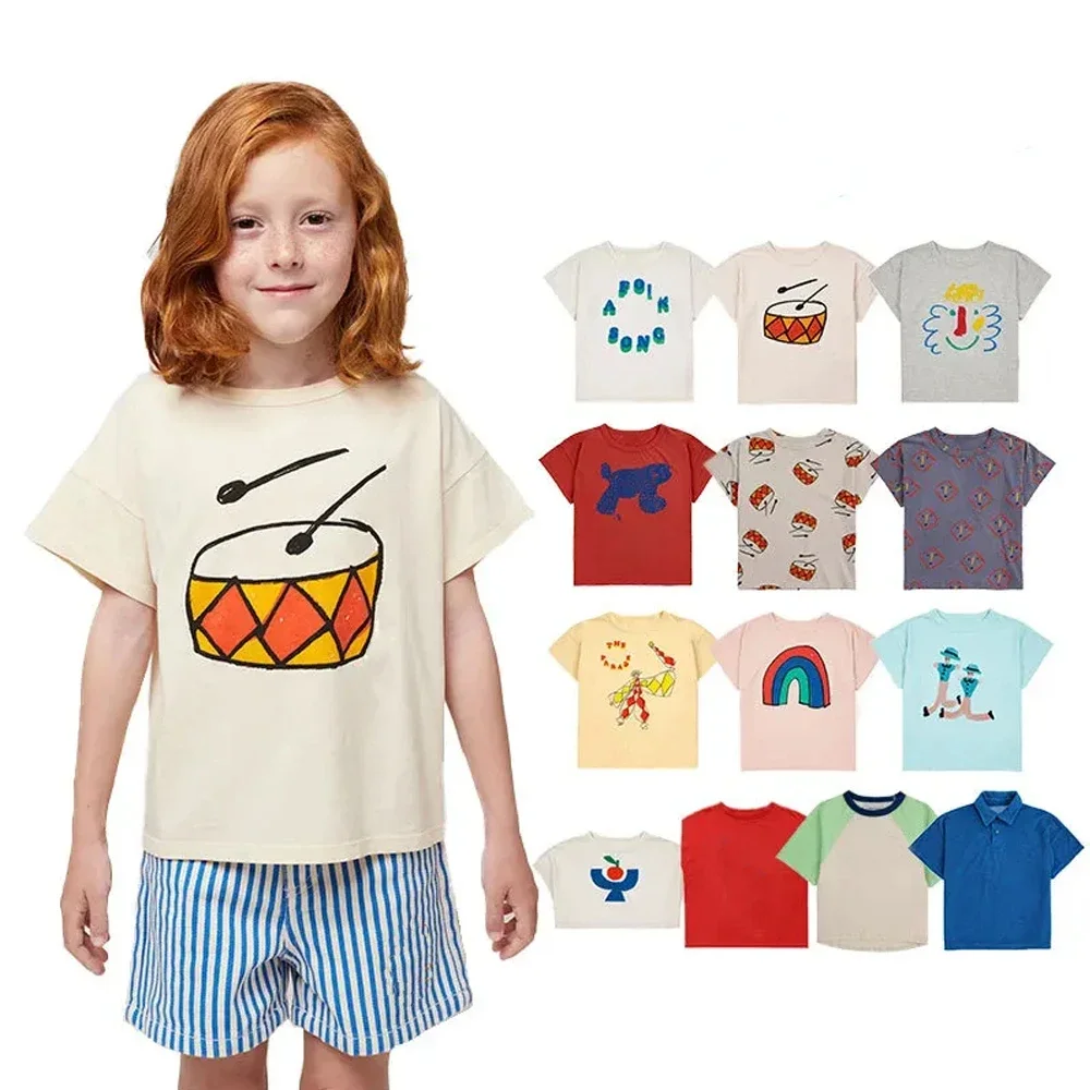 

Baby Girls Boys Short Sleeved T-shirt Kids Top Tees Toddler Cartoon Print Shirts 2024 Summer Children's Clothing Korean Style