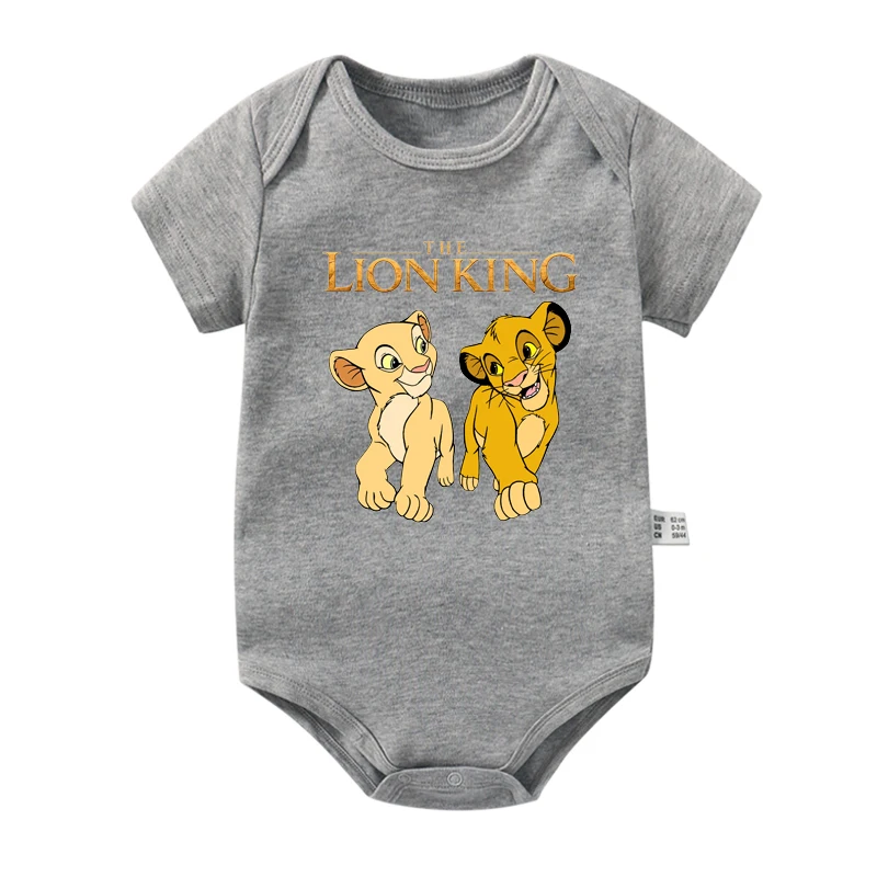 Body en coton à manches courtes pour nouveau-né, vêtements pour bébés filles et garçons, Simba, imprimé dessin animé