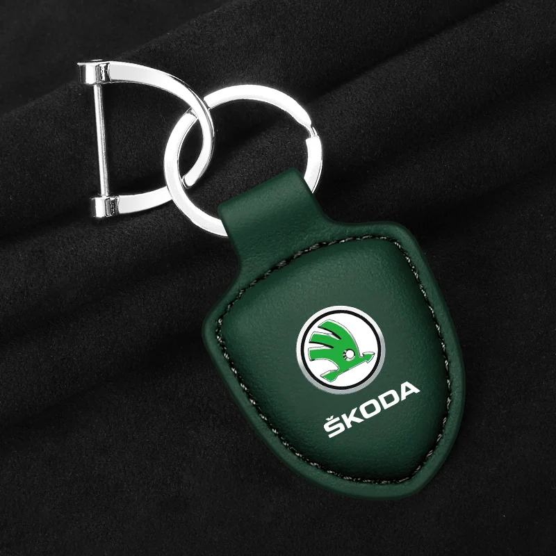 Multiple colors Luxury Car KeyChain Genuine Leather Key Ring Accessories for Skoda octavia fabia rapid yeti superb octavia a5 a7