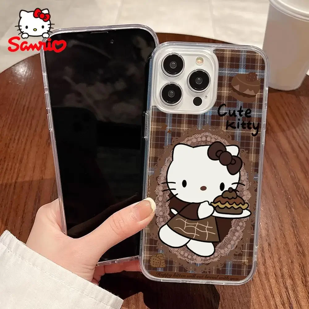 حافظة هاتف كيتي كات آيفون 16/15/14/13/12/11/x/xs/xs ماكس امرأة آيفون 13 حافظة هالو كيتي أنيمي ملحق 2025 جديد