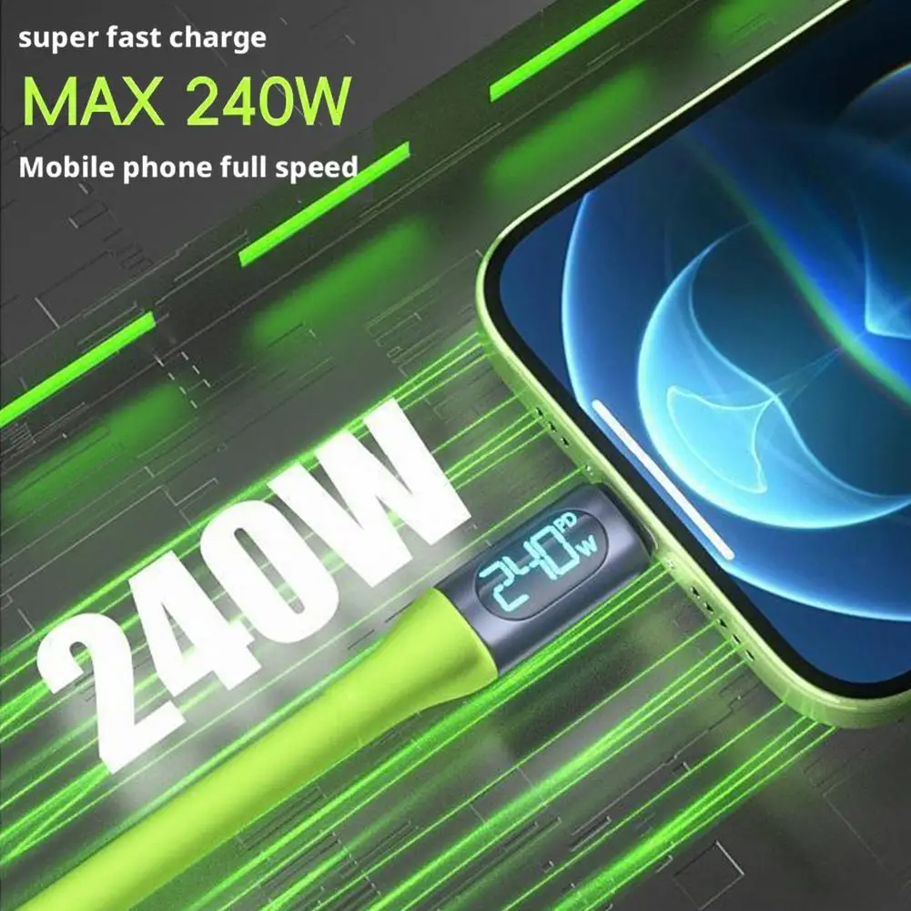 USB 4 Cable, LED Display USB C 240W Fast Charging Cable With 8K@60Hz 40Gbps Data Video Cord For IPhone Android Data Cable