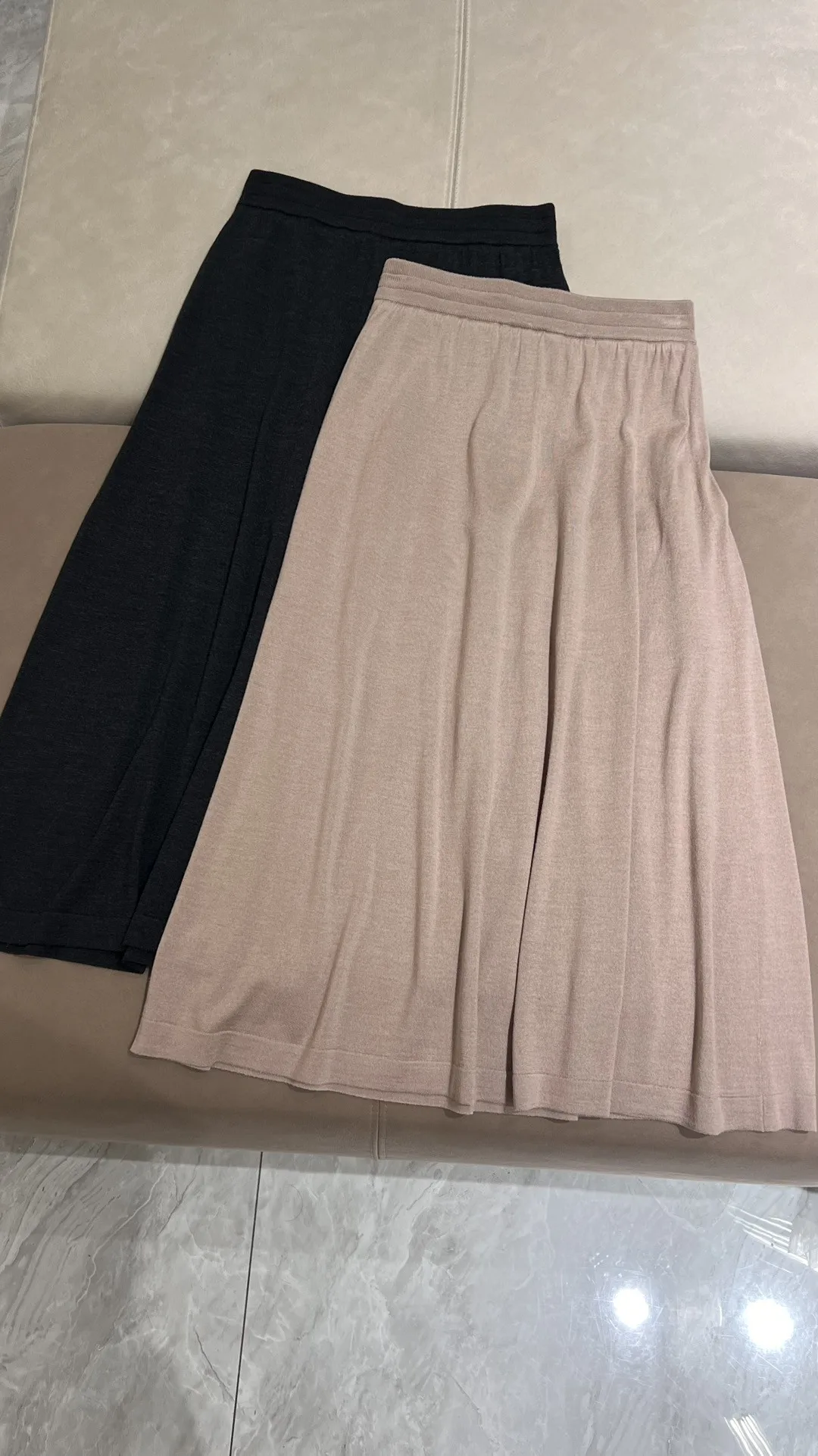 Summer Women's Skirt Elastic Waist Knitted Long Skirt Elegant Female Mid-Calf Skirt Women's Clothing