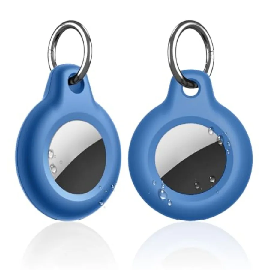 Design for Airtag Holder Waterproof, Air Tag Keychain, Full Body Protective Tracker Case with Loop Key Ring for Apple Tags, IPX