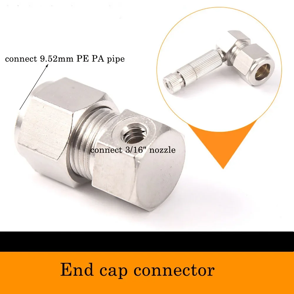 9.52mmTube Atomizing Nozzle Connector with Mist Nozzle Fogging Accessories Machine Mist System Parts for Outdoor Cooling System