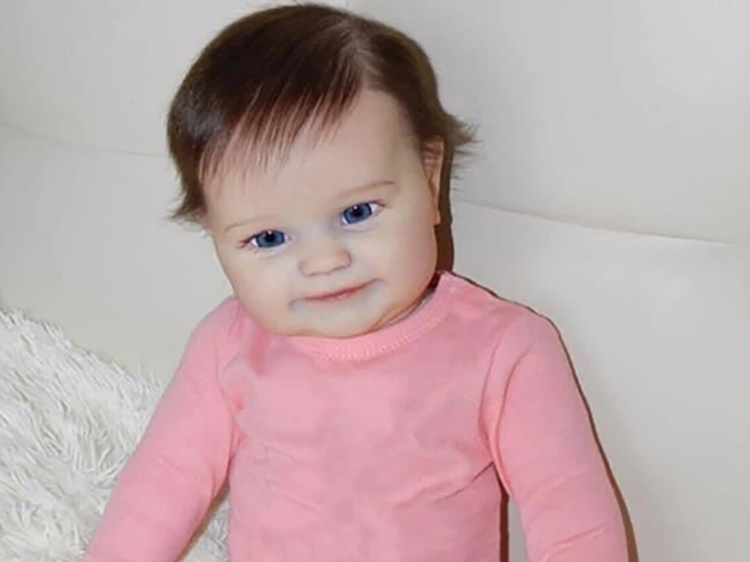 ตุ๊กตาเด็กเกิดใหม่ Maddie ขนาด 19 นิ้ว ผมปลูกด้วยมือ ตัวทำจากผ้าฝ้ายนุ่ม/ตัวทำจากไวนิลทั้งตัว ระบายสีหลายชั้น งานศิลปะผิวหนัง 3 มิติ