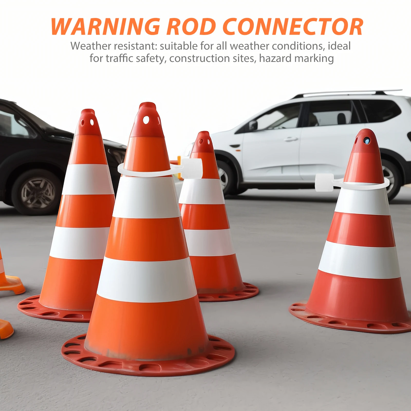 6pcs Safety Cone Connector PVC Connecting Rings for Construction Traffic Driveway Barrier Marker Warning Stabilizer