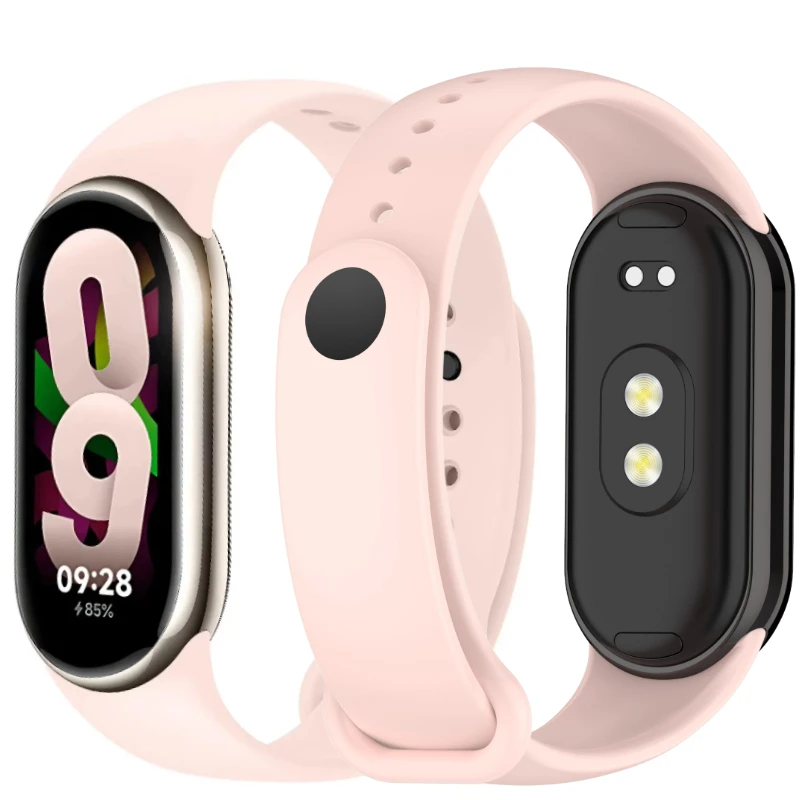 حزام سيليكون رسمي لـ Xiaomi Mi Band 9 8 سوار معصم معدني رياضي لحزام ملحقات بديلة Miband 10