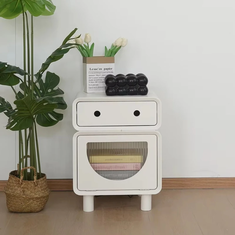 

Creative robot bedside table wooden French cream style multi-functional children's room cute small side table
