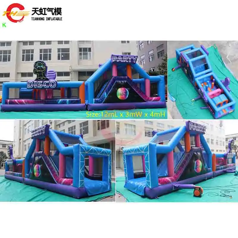 

Надувная портативная дискотечная полоса препятствий Sea Ship 12x3x4mH из нового ПВХ с диско-шаром для вечеринок