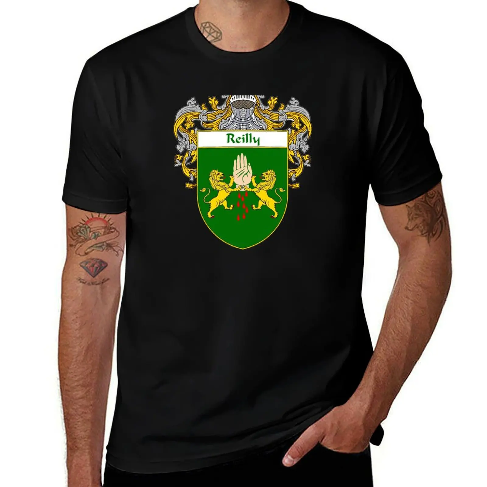 

Reilly Coat of Arms / Reilly Family Crest T-Shirt cotton tshirt 100% printed t shirts for man T-Shirt