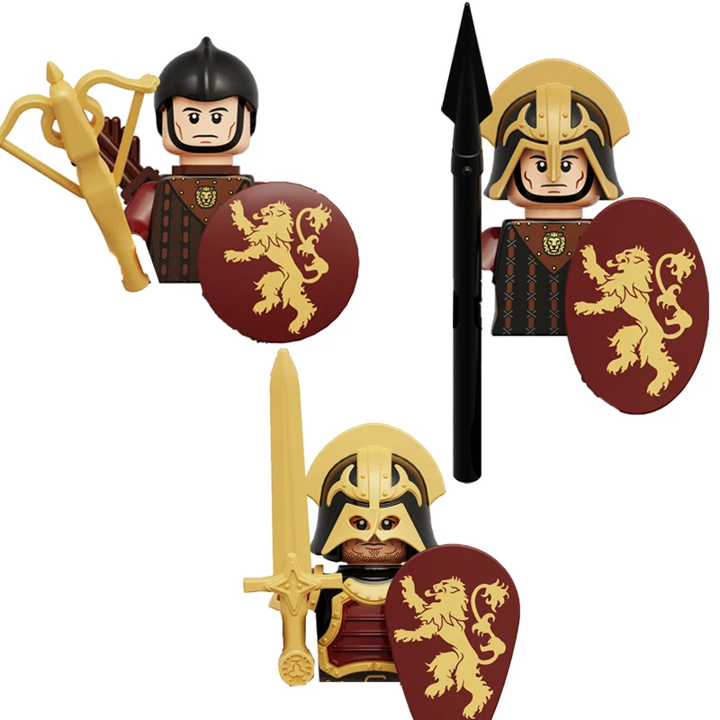 Bloques de construcción militares, figuras de soldado, regalos, juguetes, película, serie de ciencia ficción, Caballero Medieval, armas de la Legión, escudo, bandera MOC