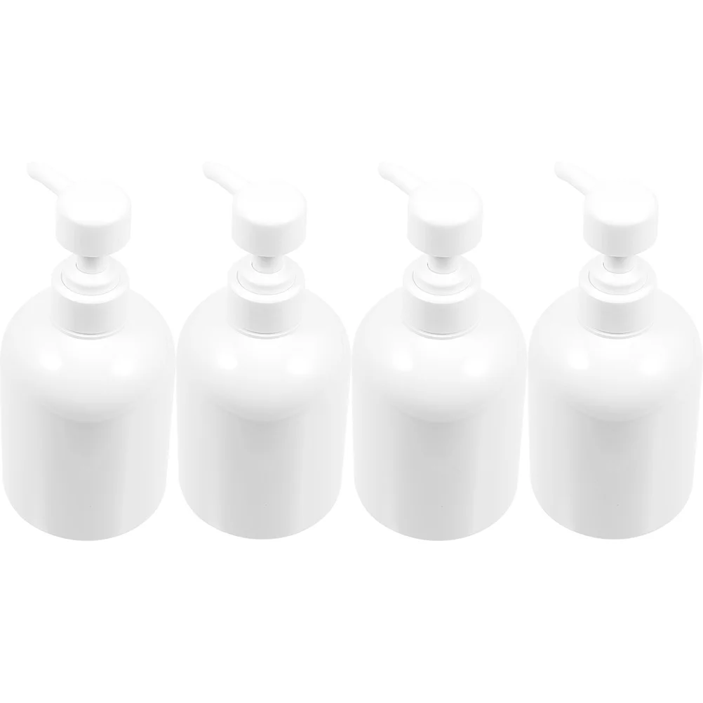 

4 Pcs 500ml Lotion Bottle Filling Shower Gel Shampoo Large Capacity 4pcs (white Pump Head) Bottles for Soap Dispenser with