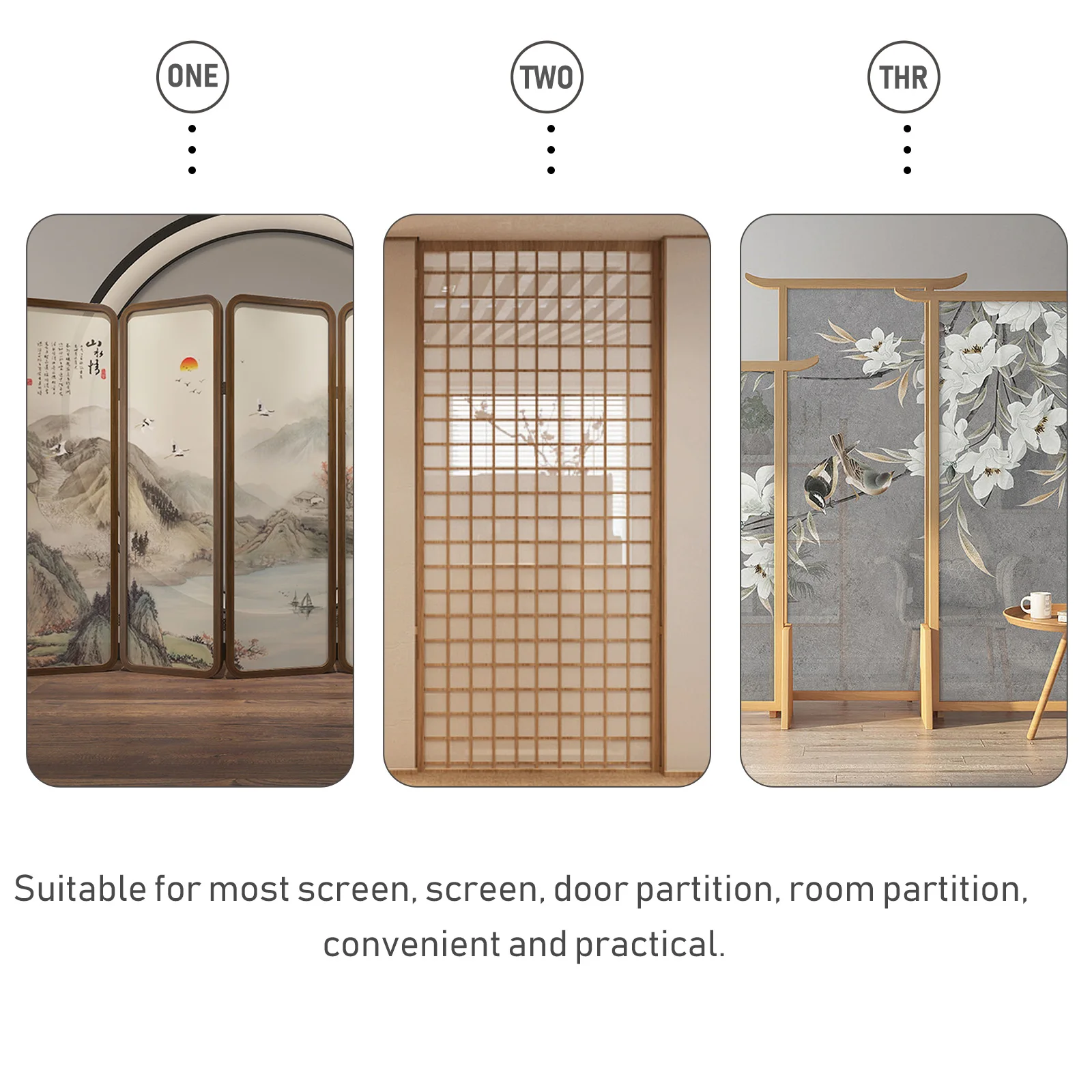 

Partition Shelf Screen Base Office Folding Wooden Panel Stability for Room Divider
