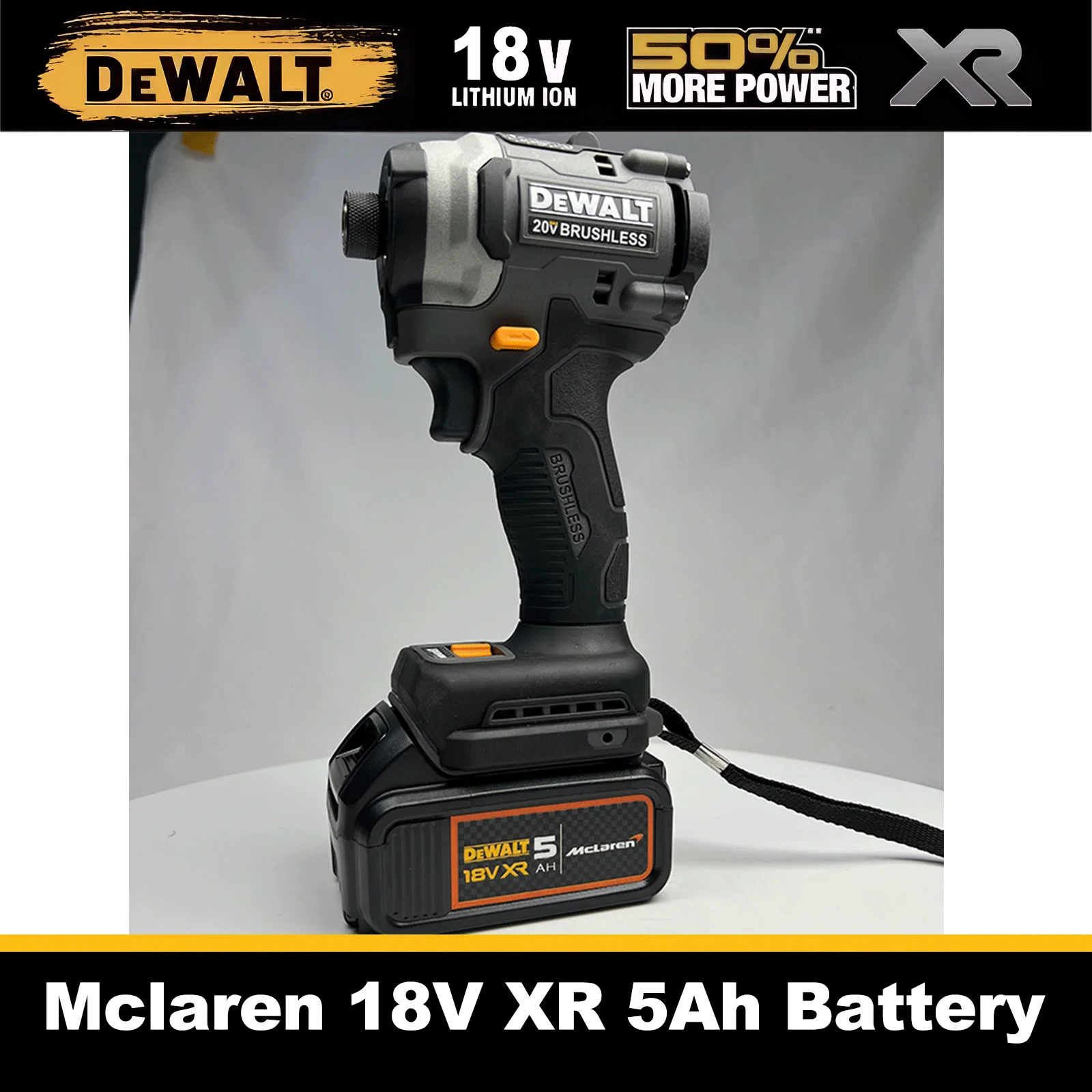 

For DEWALT McLaren F1 Team 18V 5Ah Battery Racing Series Lithium Ion Cordless Power Tool With Charger DCB1104 Rechargeable Kit